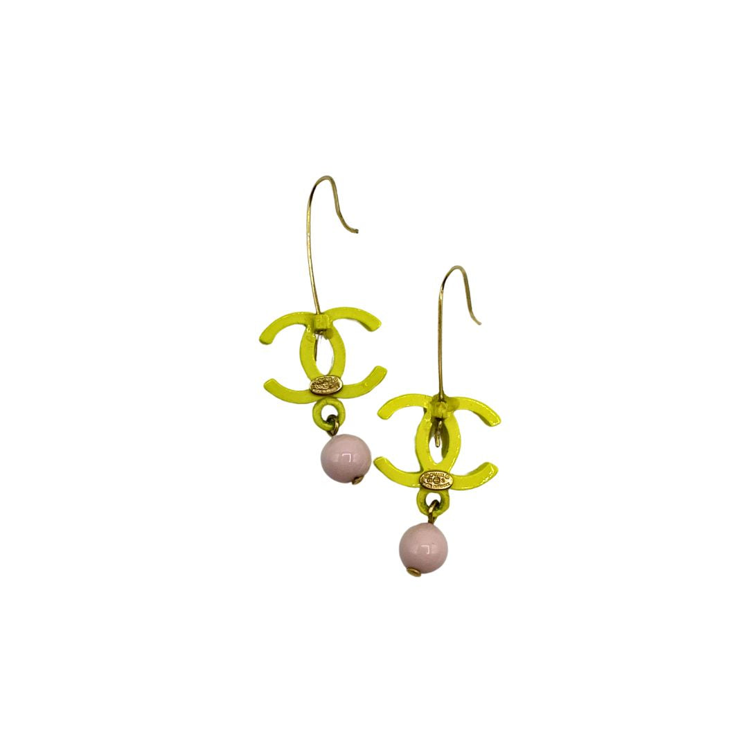 Chanel Yellow Earrings