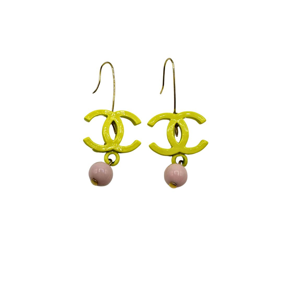 Chanel Yellow Earrings