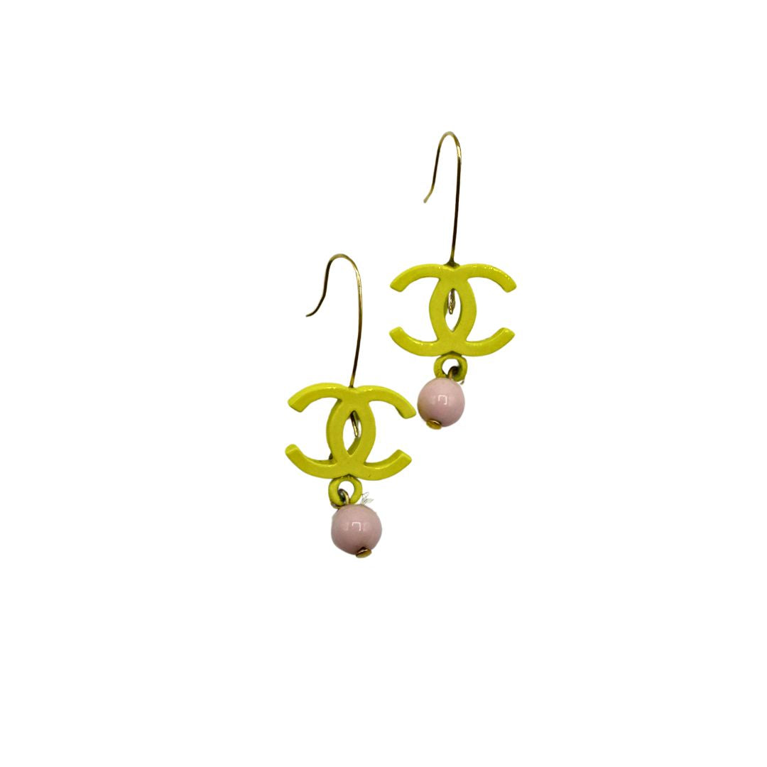 Chanel Yellow Earrings